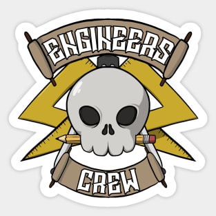 Engineers crew Jolly Roger pirate flag Sticker